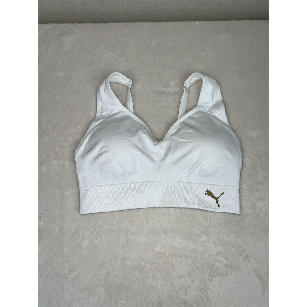 PUMA Performance Women's Seamless Sports Bra Sz Small White